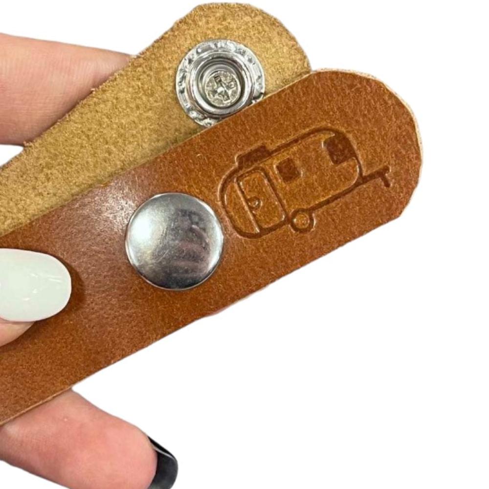 Leather Curtain Strap for Airstream Trailers with Split Bath or Single Curtain