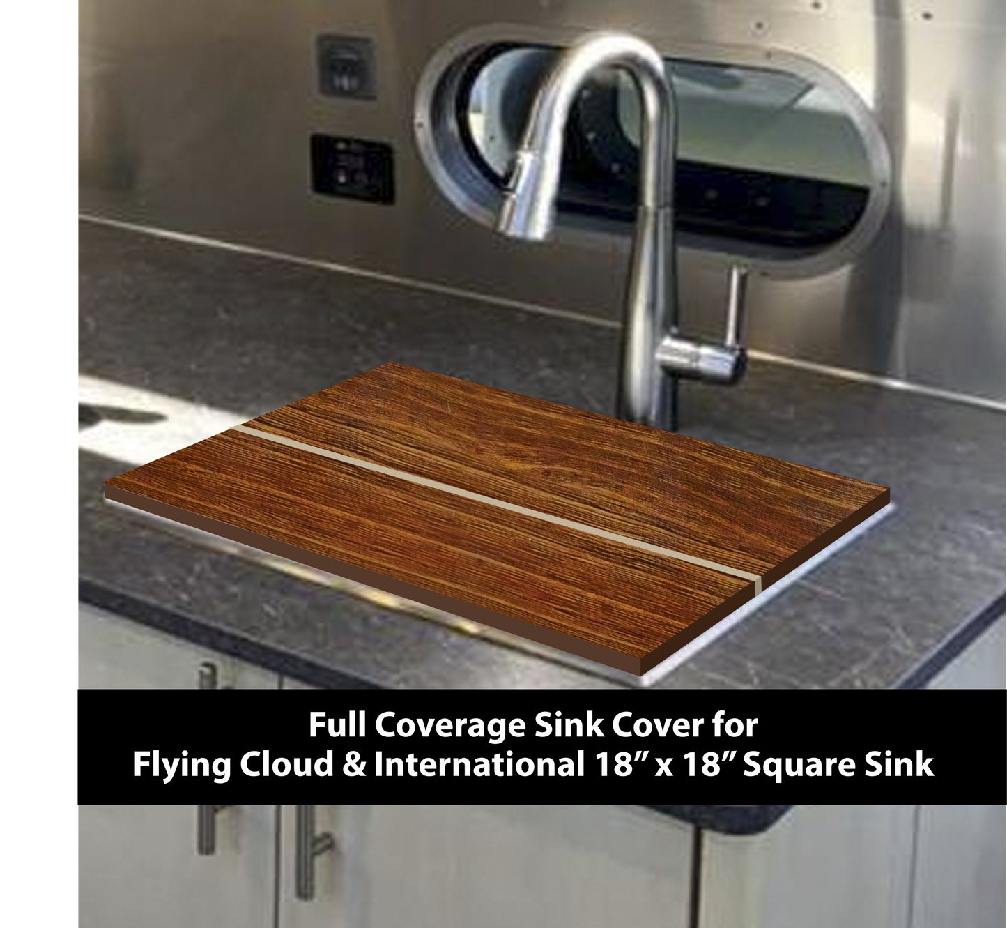Airstream Sink Cover, Flying Cloud, Trade Wind, International, 18"x18" Square Sink, Airstream Decor