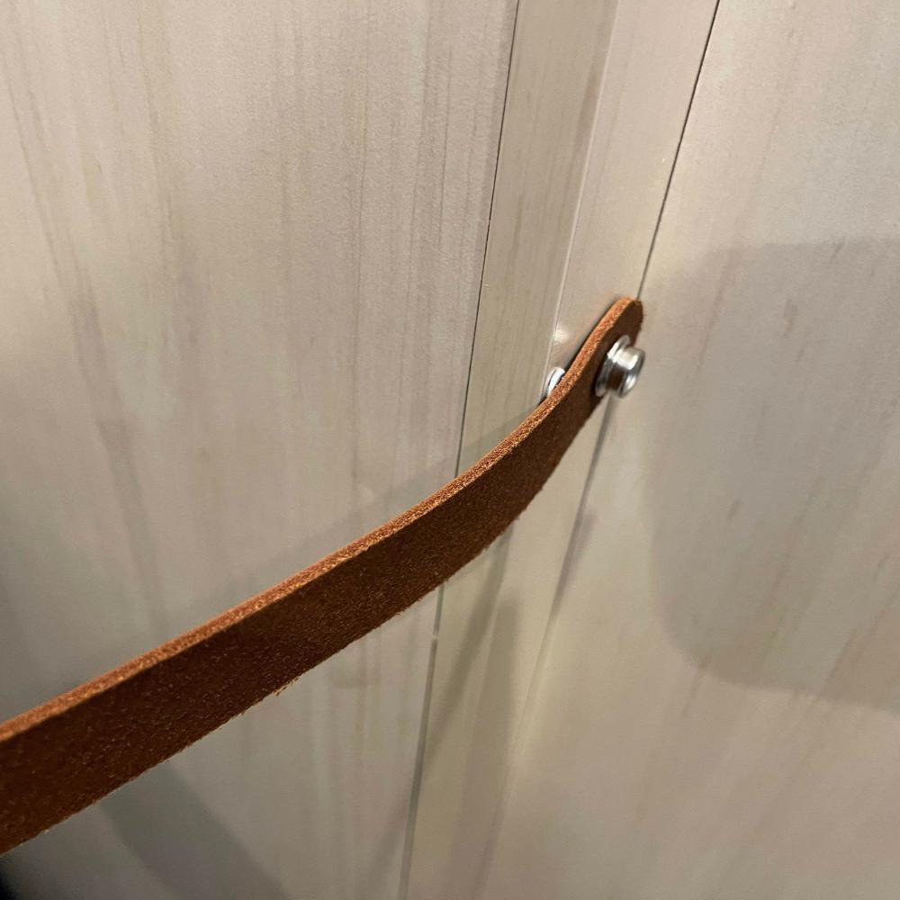 Leather Curtain Strap for Airstream Trailers with Split Bath or Single Curtain